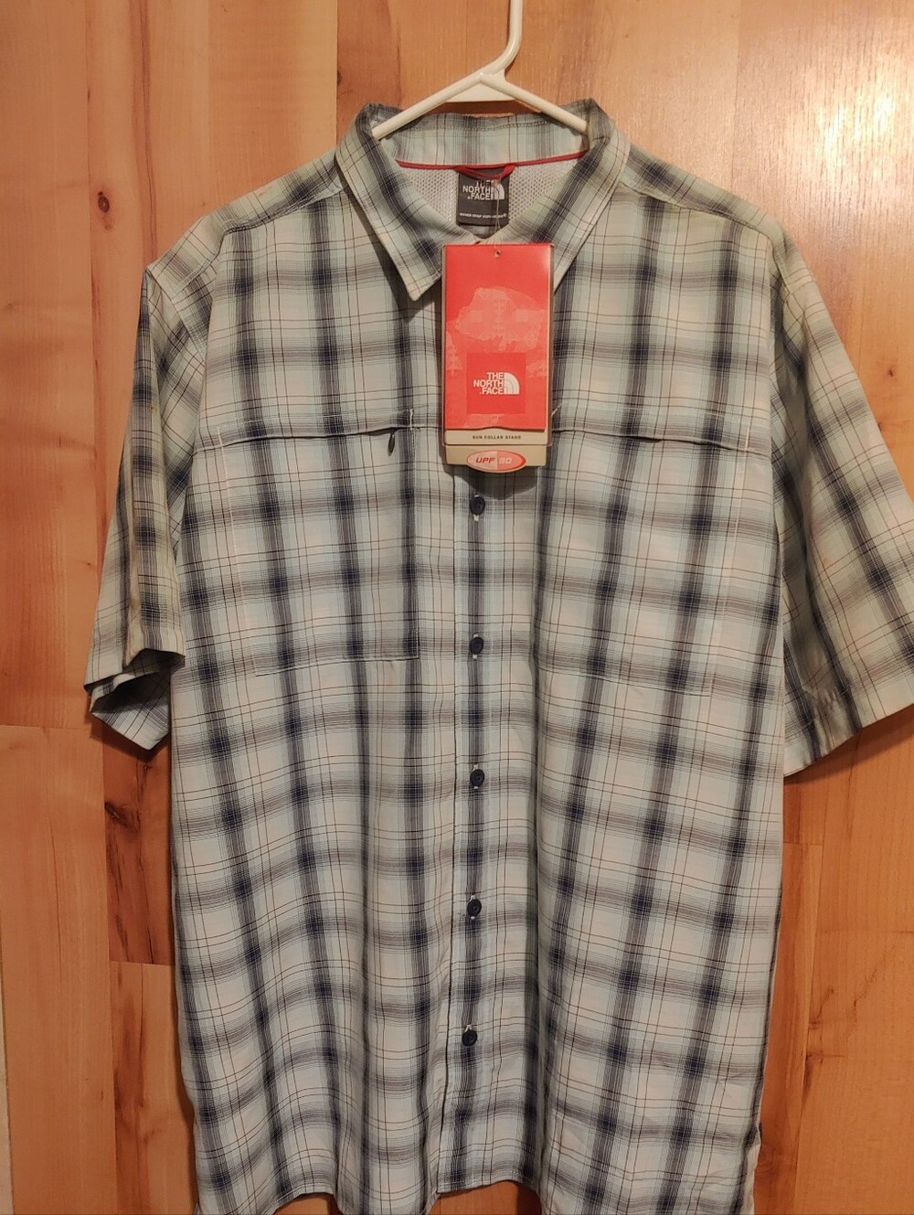The North Face Men's XL Millstone Woven Shirt Plaid Blue Button Front